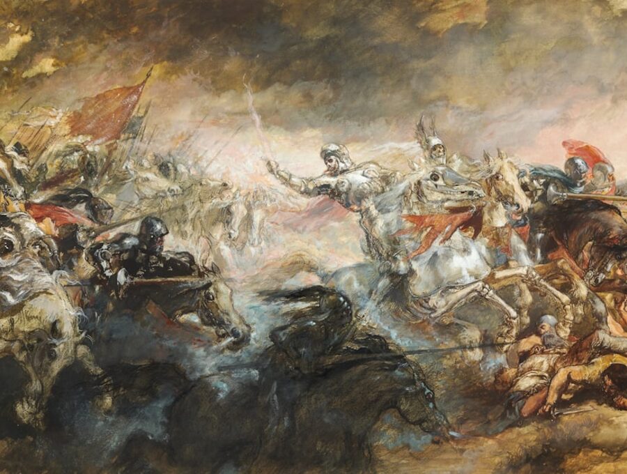 Battle scene painting